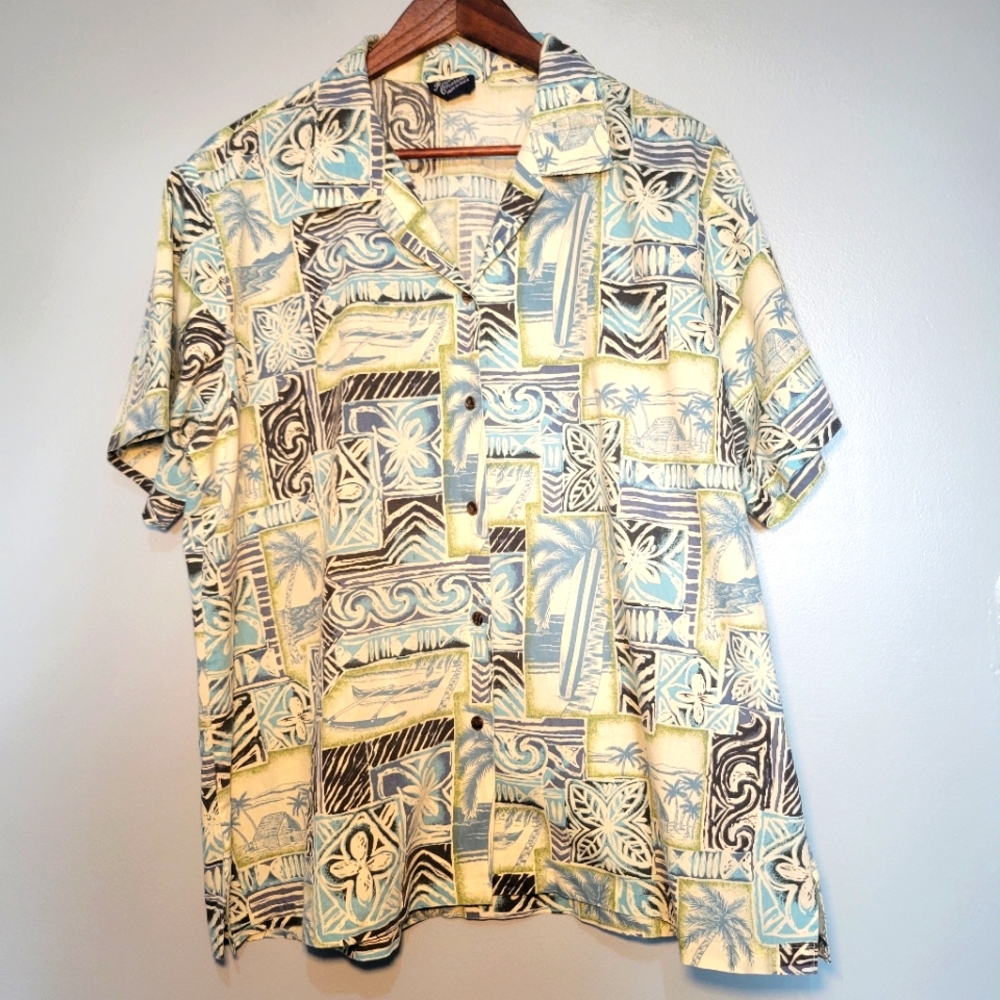 Royal Creations Hawaiian Shirt Mens XL Short Sleeve‎ Button Up Made In USA